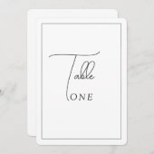 Moderne Trouwtafel Nummer Sjabloon, Decor, Minima Kaart (Voorkant / Achterkant)