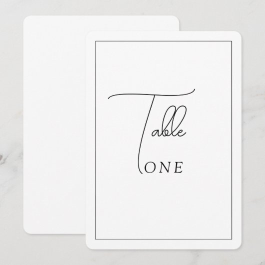 Moderne Trouwtafel Nummer Sjabloon, Decor, Minima  Kaart (Voorkant / Achterkant)
