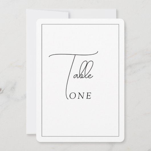 Moderne Trouwtafel Nummer Sjabloon, Decor, Minima Kaart (Voorkant)