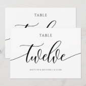 Moderne Trouwtafel Nummers Kalligrafie - 12 Kaart (Voorkant / Achterkant)