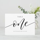 Moderne Trouwtafel Nummers Kalligrafie - 1 Kaart (Staand voorkant)