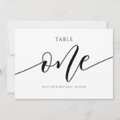 Moderne Trouwtafel Nummers Kalligrafie - 1 Kaart (Achterkant)