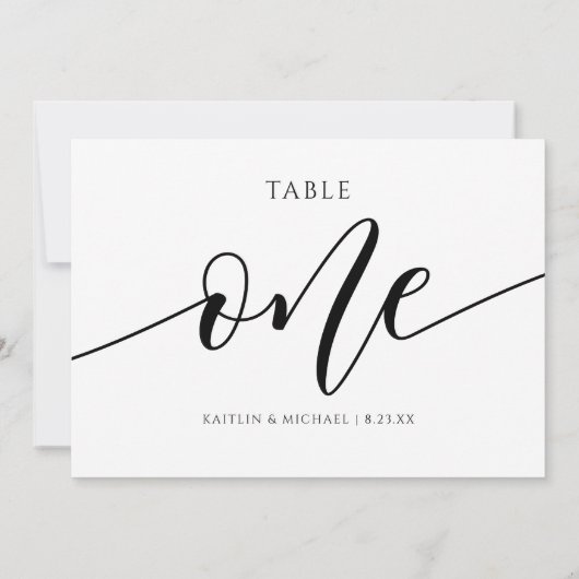 Moderne Trouwtafel Nummers Kalligrafie - 1 Kaart (Achterkant)