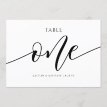 Moderne Trouwtafel Nummers Kalligrafie - 1