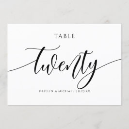 Moderne Trouwtafel Nummers Kalligrafie - 20 Kaart