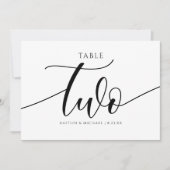 Moderne Trouwtafel Nummers Kalligrafie - 2 Kaart (Voorkant)