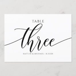 Moderne Trouwtafel Nummers Kalligrafie - 3 Kaart