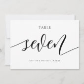 Moderne Trouwtafel Nummers Kalligrafie - 7 Kaart (Achterkant)