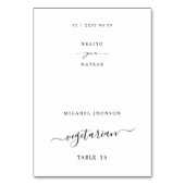 Moderne Trouwtafel plaats kaarten met maaltijdkeuz (Voorkant)