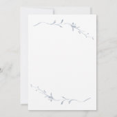 Moderne Trouwtypografie Stofblauw Kaart (Achterkant)
