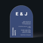 Moderne trouwuitnodiging in Navyblauw Kaart<br><div class="desc">De voorkant van deze trendy moderne trouwkaart heeft witte letters op een navyblauwe achtergrond. De achterkant van de kaart is effen navyblauw. Een mooie trouwkaart die gemakkelijk online te personaliseren is voordat u deze bestelt.</div>