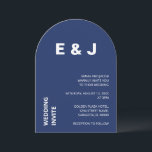 Moderne trouwuitnodiging in Navyblauw Kaart<br><div class="desc">De voorkant van deze trendy moderne trouwkaart heeft witte letters op een navyblauwe achtergrond. De achterkant van de kaart is effen navyblauw. Een mooie trouwkaart die gemakkelijk online te personaliseren is voordat u deze bestelt.</div>