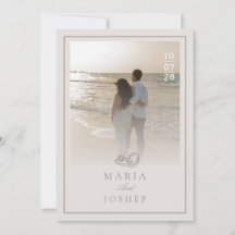 Moderne Trouwuitnodiging met Prominente Datum op d