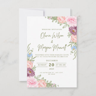 Moderne trouwuitnodiging met Save the Date RSVP Kaartje