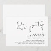 Moderne trouwvlucht, laten we feesten kaart (Voorkant / Achterkant)