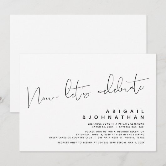 Moderne trouwvlucht, Nu gaan we feest vieren Kaart (Voorkant / Achterkant)