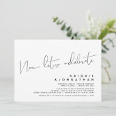 Moderne trouwvlucht, Nu gaan we feestvieren Kaart (Staand voorkant)