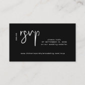 Moderne trouwwebsite online RSVP zwart Informatiekaartje (Voorkant)
