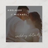 Moderne trouwwebsite QR-code RSVP-details foto  Informatiekaartje (Voorkant)