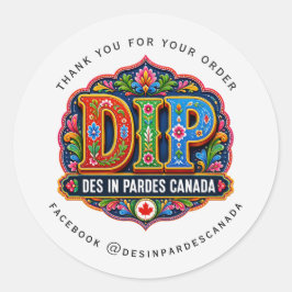 Moderne truckart aangepaste logo bedankt socialhan ronde sticker