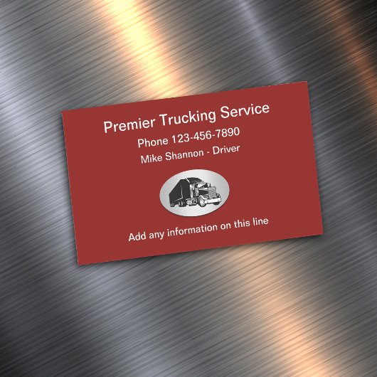 Moderne trucking service magnetisch visitekaartje
