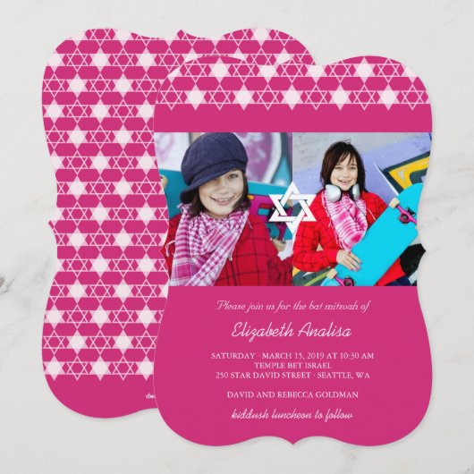 moderne tsjechië - sterren van David Bat Mitzvah I Kaart (Voorkant / Achterkant)