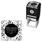 Moderne tuin Afdrukken Aangepaste naam Terug Adres Zelfinktende Stempel (In situ)