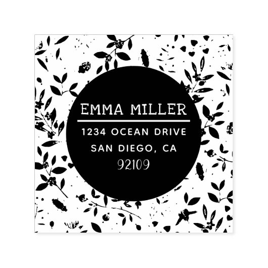 Moderne tuin Afdrukken Aangepaste naam Terug Adres Zelfinktende Stempel (Design)
