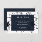 Moderne tuin | Blauw | Bloemen bruiloft RSVP Kaart (Voorkant / Achterkant)