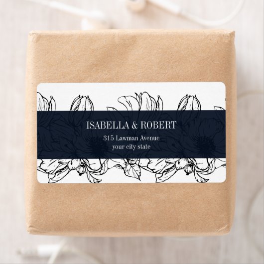 Moderne Tuin | Blauw | Bloemige bruiloft Etiket (Insitu)