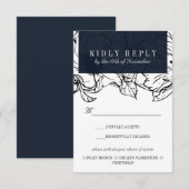 Moderne tuin | Blauw |bruiloft Maaltijd Keuze RSVP (Voorkant / Achterkant)