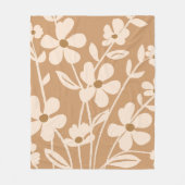 Moderne Tuin Bloemige Silhouet Fleece Deken (Voorkant)
