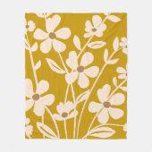 Moderne Tuin Bloemige Silhouet Fleece Deken (Voorkant)