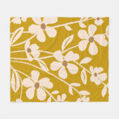 Moderne Tuin Bloemige Silhouet Fleece Deken (Voorkant (Horizontaal))