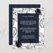 Moderne tuin | Blue Floral bruiloft Gast Details Informatiekaartje (Voorkant / Achterkant)