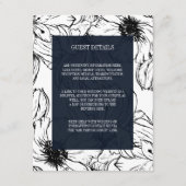 Moderne tuin | Blue Floral bruiloft Gast Details Informatiekaartje (Voorkant)