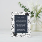 Moderne tuin | Blue Floral bruiloft Gast Details Informatiekaartje (Staand voorkant)