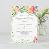 Moderne tuin elegante rozen verlovingsfeest kaart (Staand voorkant)