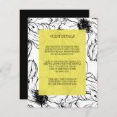 Moderne tuin | Gele bruiloft Gast Details Informatiekaartje (Voorkant / Achterkant)