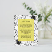Moderne tuin | Gele bruiloft Gast Details Informatiekaartje (Staand voorkant)