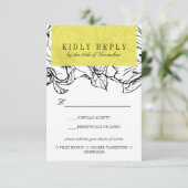 Moderne tuin | Gele bruiloft Maaltijd Keuze RSVP (Staand voorkant)