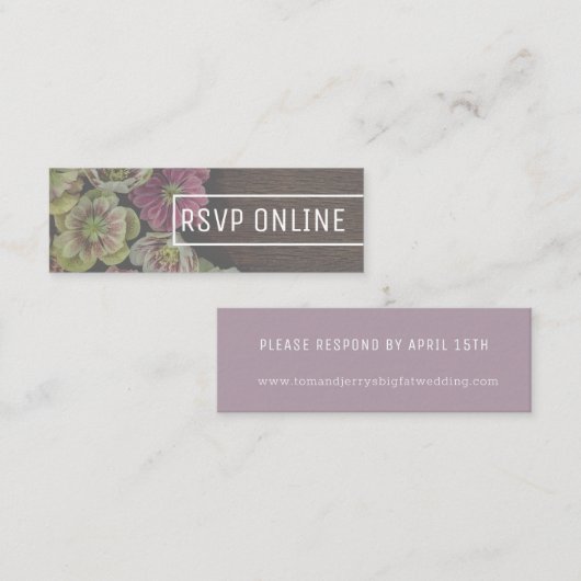 MODERNE tuin Helleborus Mini Web RSVP-kaart Mini Visitekaartje (Voorkant / Achterkant)