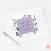 Moderne tuin | Lavendel | Bloemenbruiloft Vierkante Sticker (Envelop)