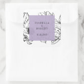 Moderne tuin | Lavendel | Bloemenbruiloft Vierkante Sticker (Tas)