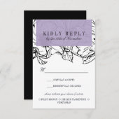 Moderne tuin | Lavendel bruiloft Maaltijd Keuze RS RSVP Kaartje (Voorkant / Achterkant)