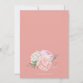 Moderne tuin pioen bruiloft kaart (Achterkant)