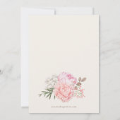 Moderne tuin pioen bruiloft kaart (Achterkant)