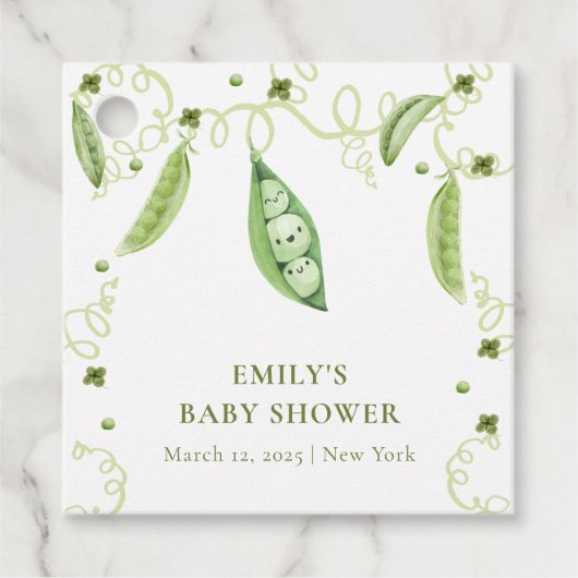 Moderne tuin Sweet Pea in Pod Baby shower Bedankjes Labels (Voorkant)