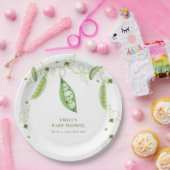 Moderne tuin Sweet Pea in Pod Baby shower Papieren Bordje (Feest)