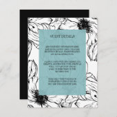 Moderne tuin | Turquoise bruiloft Gast Details Informatiekaartje (Voorkant / Achterkant)